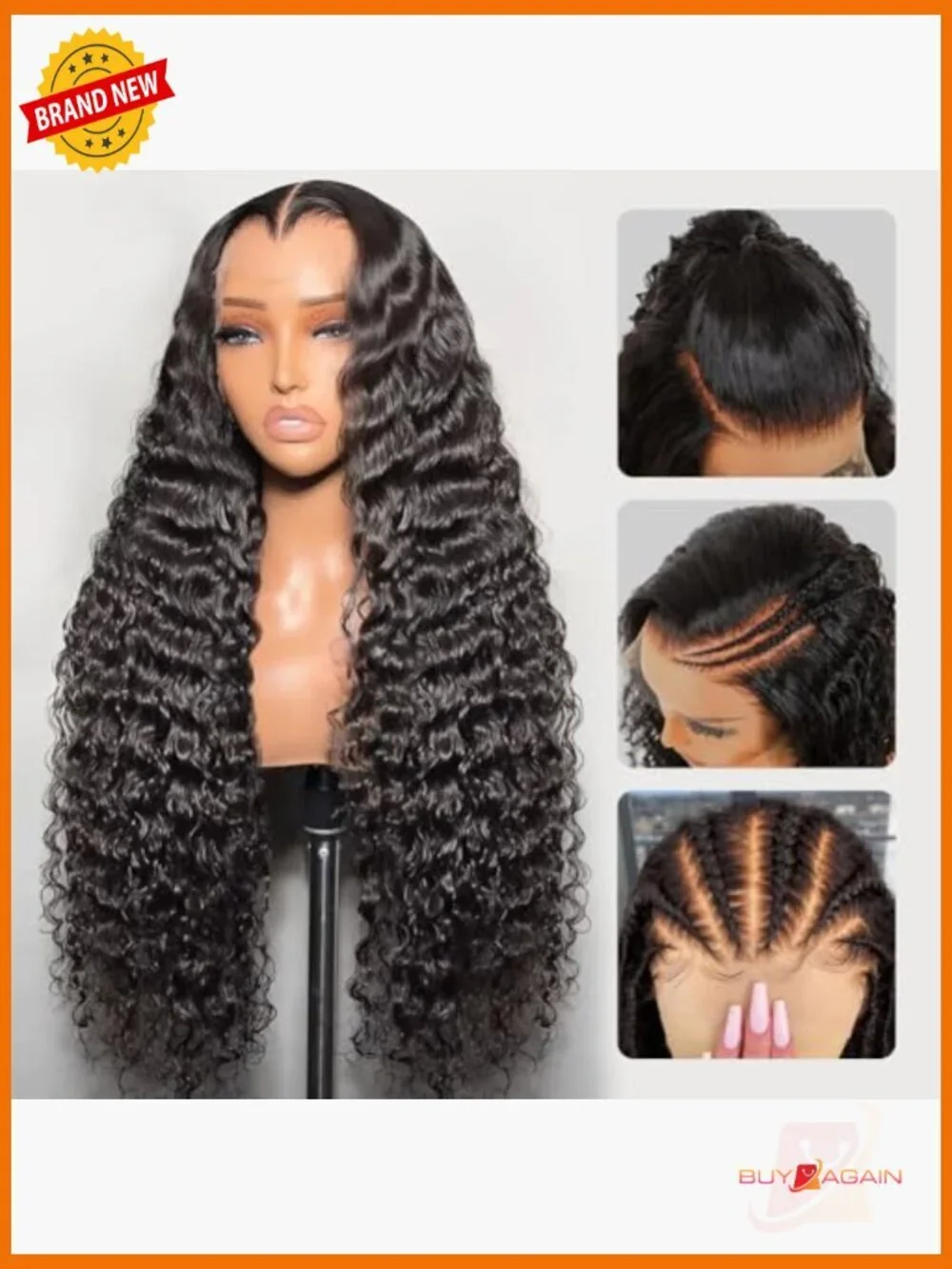 360 Lace Front Wig Human Hair Glueless Water Wave Drawstring 220 Density